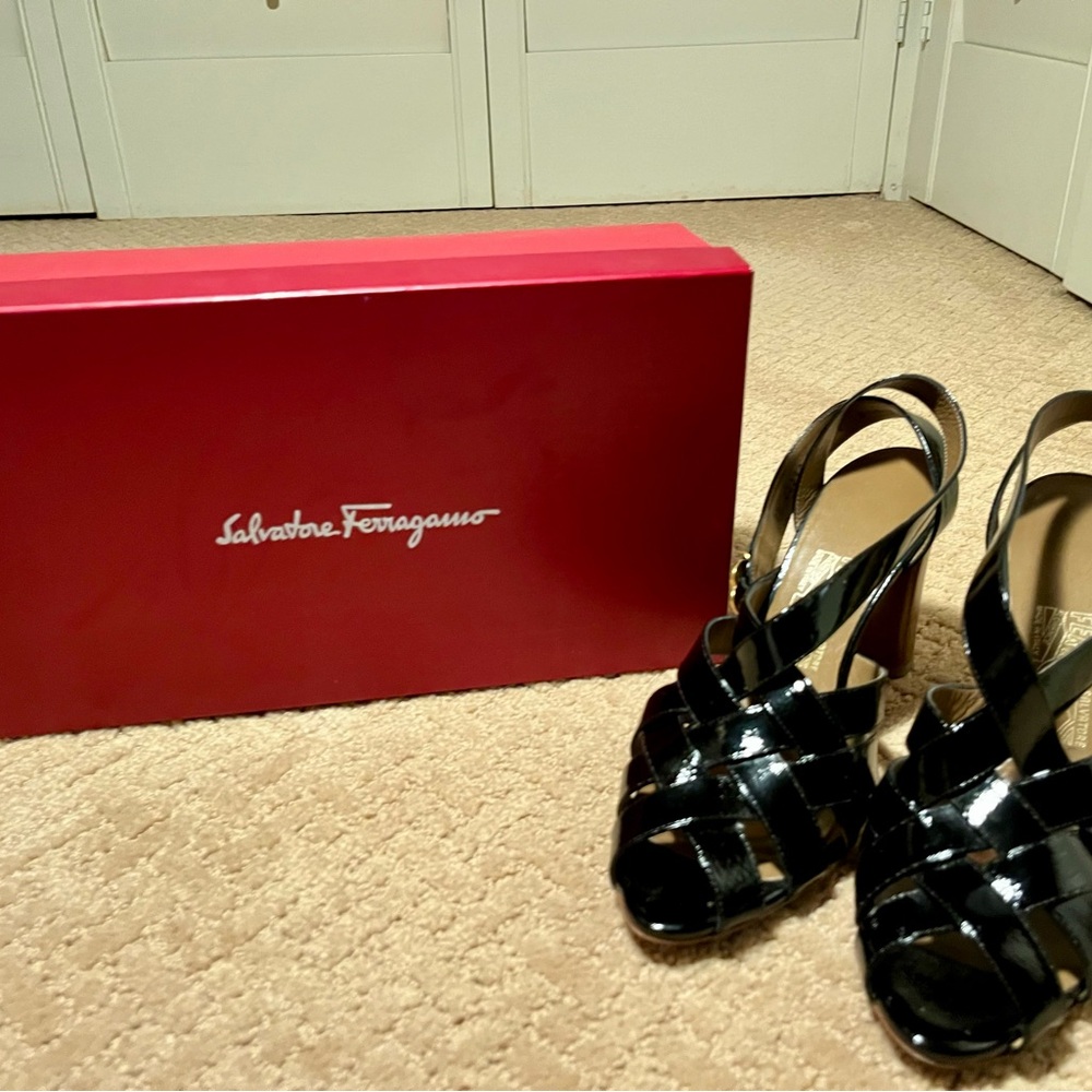 Salvatore Ferragamo black patent leather heels (8)